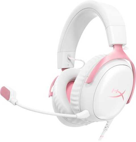 Rent to own HyperX - Cloud III Wired Gaming Headset for PC, PS5, PS4, Xbox Series X|S, Xbox One, Nintendo Switch, and Mobile - White/Pink