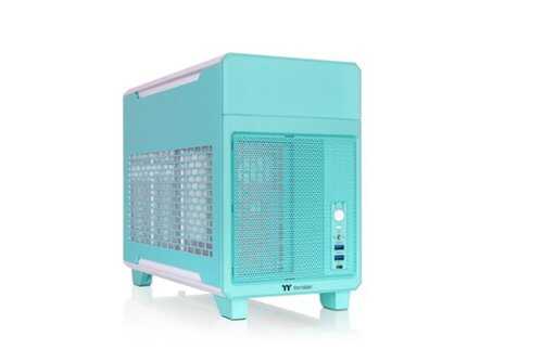 Rent to own Thermaltake - TR100 SFF mITX Mini Tower PC Case with PCIe 4.0 Riser Cable Included - Mint Strawberry