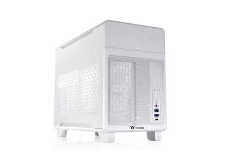 Rent to own Thermaltake - TR100 SFF mITX Mini Tower PC Case with PCIe 4.0 Riser Cable Included - Snow