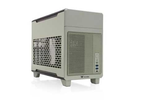 Rent to own Thermaltake - TR100 SFF mITX Mini Tower PC Case with PCIe 4.0 Riser Cable Included - Matcha Green