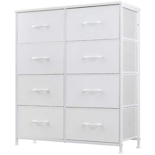 Rent to own Bestier - 8 Drawer 31.4 in.W Fabric Storage Tower Dresser Wooden Top for Kid Room, Closet, Entryway, Nursery - White