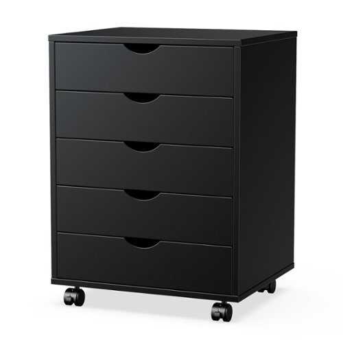 Rent to own Bestier - Storage Cabinet 5 Drawers 18.7 in.W  Dressers with Wheels Mobile Organizer Drawers for Office, Bedroom, Home - Black