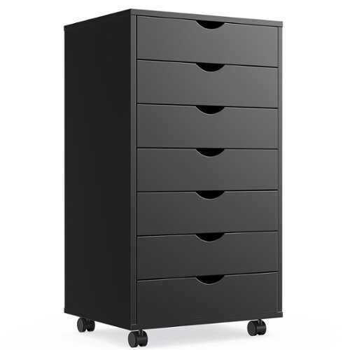 Rent to own Bestier - Storage Cabinet 7 Drawers 18.7 in.W Dressers with Wheels Mobile Organizer Drawers for Office, Bedroom, Home - Black