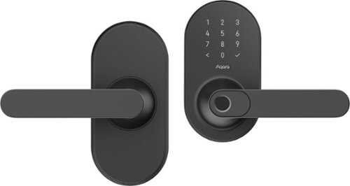 Rent to own Aqara - Smart Lock U300 Matter over Thread Lever Set with Touchpad/NFC/Auto Lock/Home Key/Fingerprint/Bluetooth/Key Access - Black
