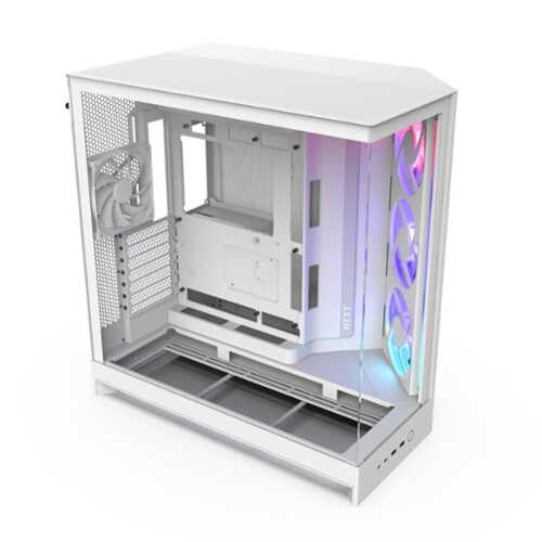 Rent to own NZXT - H9 Flow RGB 2025 ATX Mid-Tower Dual-Chamber PC Case - White