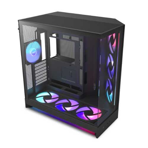 Rent to own NZXT - H9 Flow+ RGB 2025 ATX Mid-Tower Dual-Chamber PC Case - Black