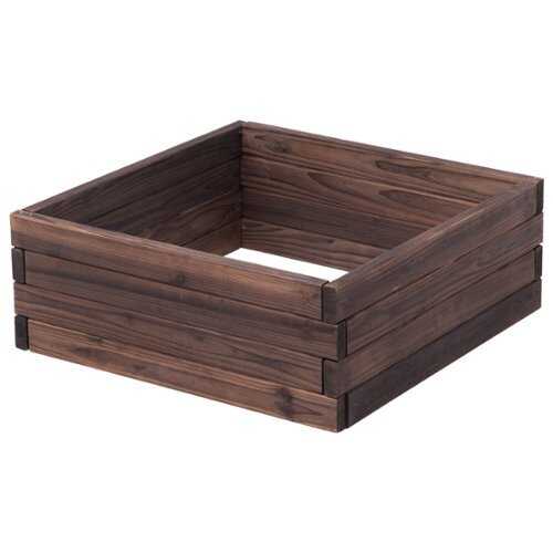 Rent to own Costway Square Raised Garden Bed Flower Vegetables Seeds Planter Kit Elevated Box - Brown