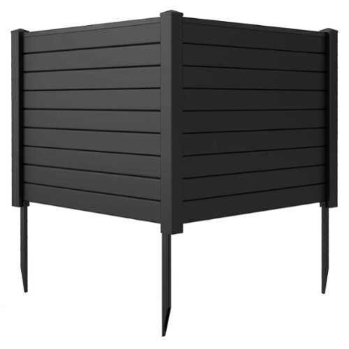 Rent to own Costway 48"L x 37.5"H Air Conditioner Fence Screen Panel Kit with 3 Ground Stakes - Black