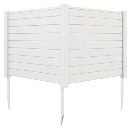Rent to own Costway 48"L x 37.5"H Air Conditioner Fence with 3 Ground Stakes - White