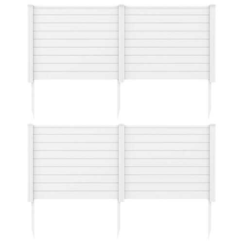 Rent to own Costway 2 PCS 48"L x 37.5"H Air Conditioner Fence with 3 Ground Stakes - White