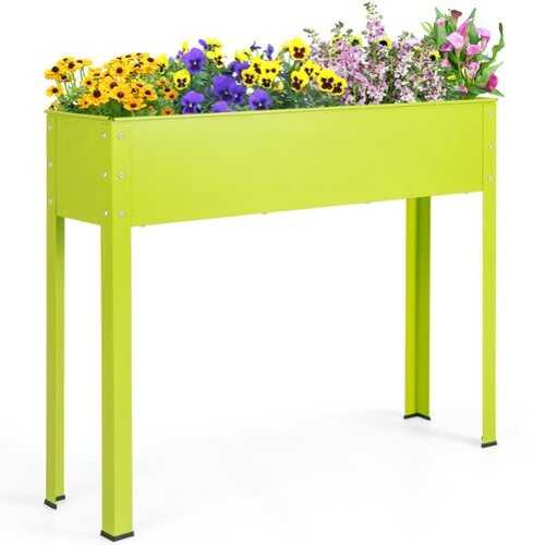 Rent to own Costway 40" Raised Garden Bed with Legs Metal Elevated Planter Box Drainage Hole Backyard - Green