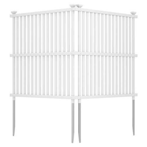 Rent to own Costway 2 Air Conditioner Fence Panels with Metal Ground Stakes No Dig Trash Can Enclosure - White