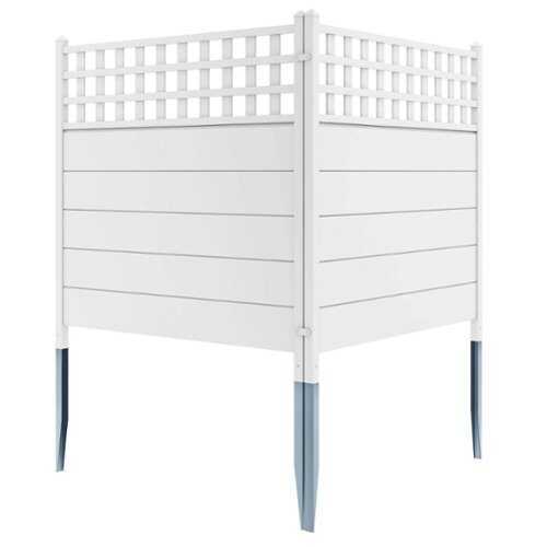 Rent to own Costway 2 Pack 45" x 45" Air Conditioner Fence Panels with Metal Ground Stakes for Garden - White