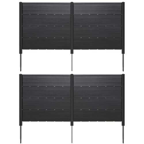 Rent to own Costway 2 PCS 48" L x 46" H Air Conditioner Fence Outdoor Privacy Fence Screen - Black