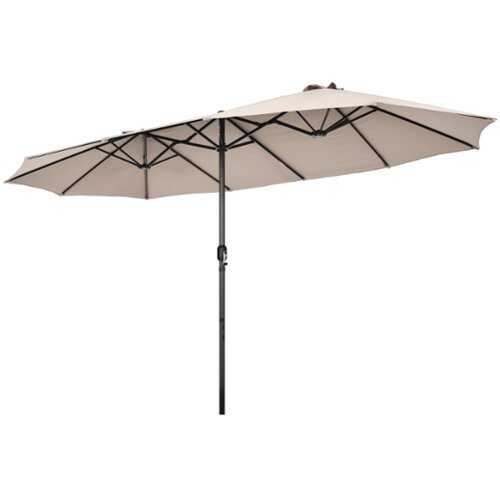 Rent to own Costway 15FT Patio Double-Sided Umbrella Crank Outdoor Garden Market Sun Shade - Beige