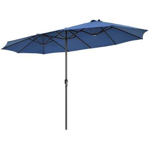 Rent to own Costway 15FT Patio Double-Sided Umbrella Crank Outdoor Garden Market Sun Shade - Navy
