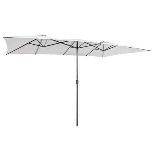 Rent to own Costway 15FT Double-Sided Patio Market Umbrella Large Crank Handle Vented Outdoor Twin - Beige