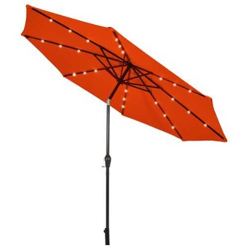 Rent to own Costway 10FT Patio Solar Umbrella LED Patio Market Steel Tilt W/Crank Outdoor New - Orange