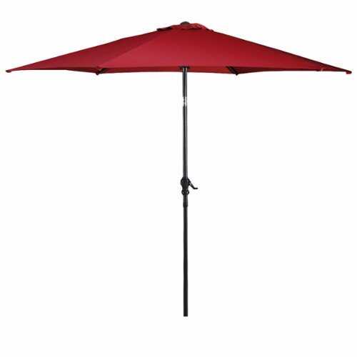 Rent to own Costway 10FT Patio Umbrella 6 Ribs Market Steel Tilt W/ Crank Outdoor Garden - Burgundy