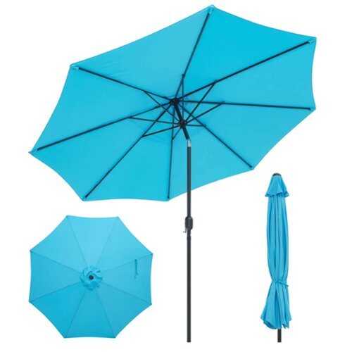 Rent to own Costway 10Ft Outdoor Market Patio Table Umbrella Push Button Tilt Crank Lift - Blue