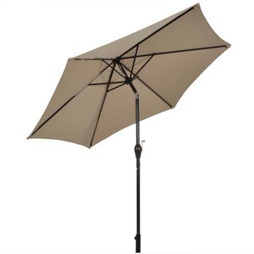 Rent to own Costway 9Ft Outdoor Market Patio Table Umbrella Push Button Tilt Crank Lift Tan - Tan