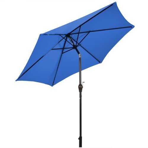 Rent to own Costway 9Ft Outdoor Market Patio Table Umbrella Push Button Tilt Crank Lift Blue - Blue