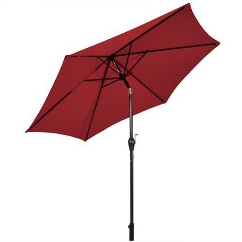 Rent to own Costway 9Ft Outdoor Market Patio Table Umbrella Push Button Tilt Crank Lift Burgundy - Burgundy