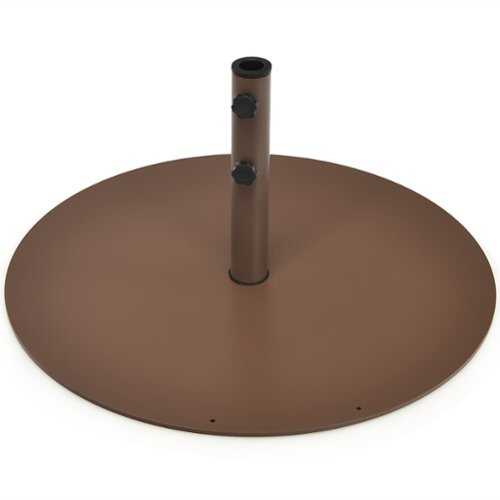 Rent to own Costway 59LBS Patio Umbrella Base Round Umbrella Stand for Backyard - Brown