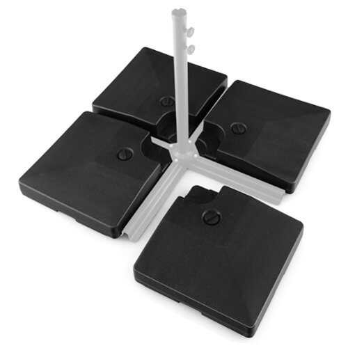 Rent to own Costway 4pcs Fillable Patio Offset Cantilever Umbrella Base Stand Heavy-Duty Square - Black