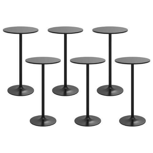 Rent to own Costway 6 PCS Round Pub Table 24'' Bistro Bar Cocktail Table w/Metal Base - Black