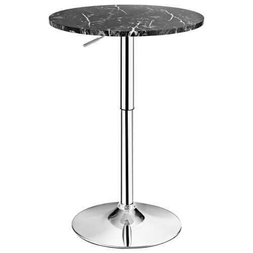 Rent to own Costway Round Bistro Bar Table Height Adjustable 360-degree Swivel - Black