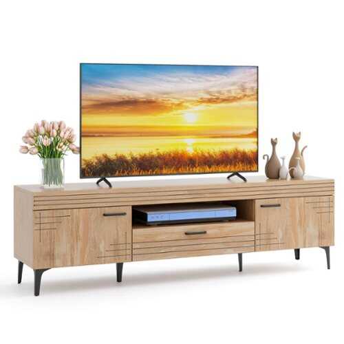 Rent to own Costway - TV Stand for 65 Inch TVs Modern Entertainment Center with Drawer 2 Storage Cabinets - Brown
