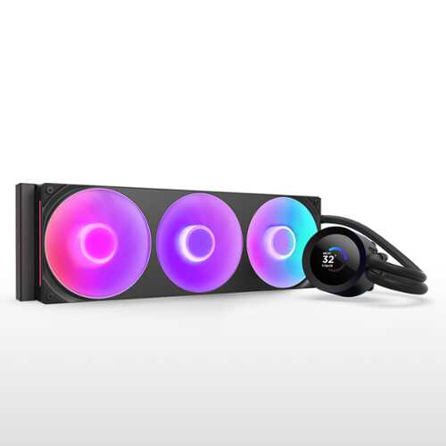 Rent to own NZXT - Kraken Plus RGB 360mm Radiator CPU Liquid Cooler (1 x F360 RGB Core single-frame fan) with 1.54" Square LCD - Black