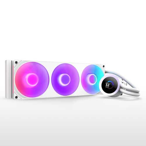Rent to own NZXT - Kraken Plus RGB 360mm Radiator CPU Liquid Cooler (1 x F360 RGB Core single-frame fan) with 1.54" Square LCD - White