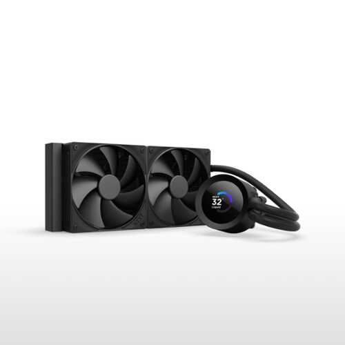 Rent to own NZXT - Kraken Plus 240mm Radiator CPU Liquid Cooler (2 x 120mm F120P Fans) with 1.54" Square LCD - Black