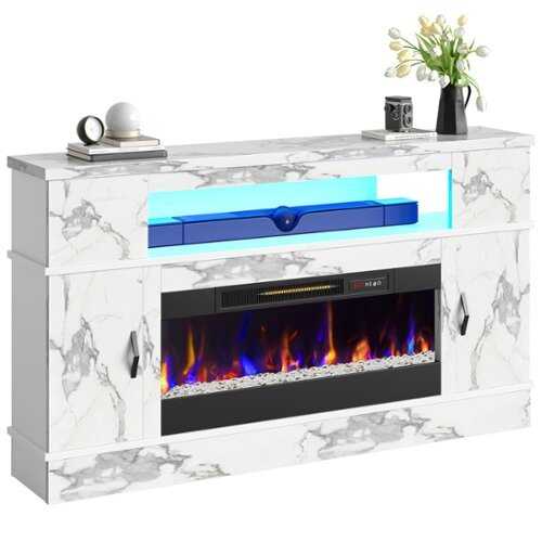 Rent to own Bestier - Electric Fireplace TV Stand for TVs up to 70" - White