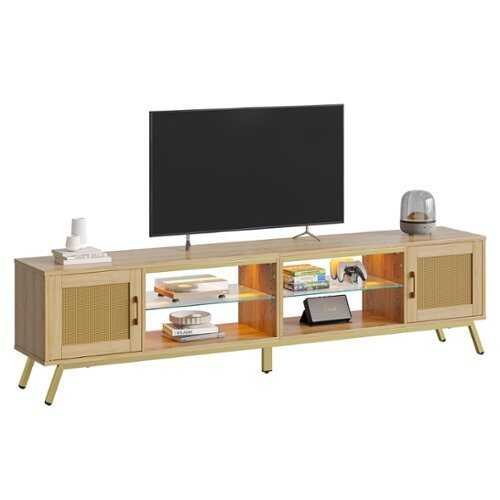 Rent to own Bestier - 80'' Rattan TV Stand for TVs up to 85" - Wood