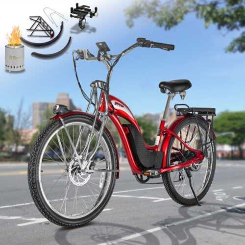Rent to own Young Electric E-Classic Cruiser Bike Ultimate Urban Commuting Solution - Red