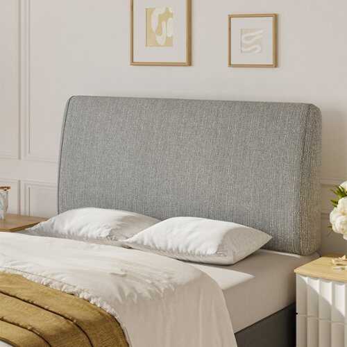 Rent to own Pinmoco - Full Size Adjustable Ergonomic Upholstered Foam Headboard - Gray - Gray