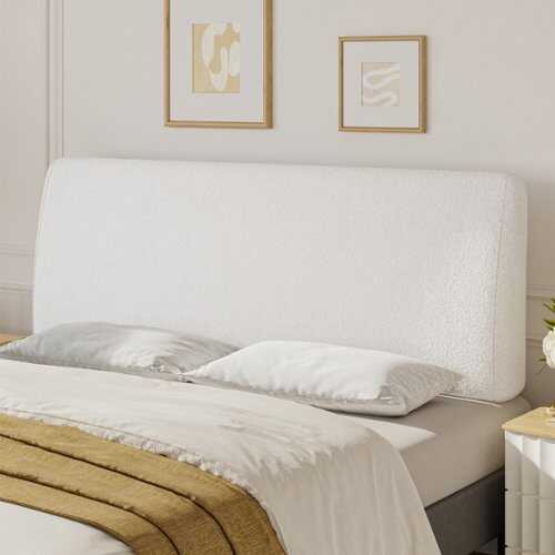 Rent to own Pinmoco - King Size Adjustable Ergonomic Upholstered Foam Headboard - White - White