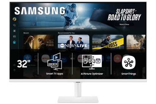 Rent to own 32" M70F 4K UHD Smart Monitor with Samsung Vision AI, Built In Speakers, USB-C - White