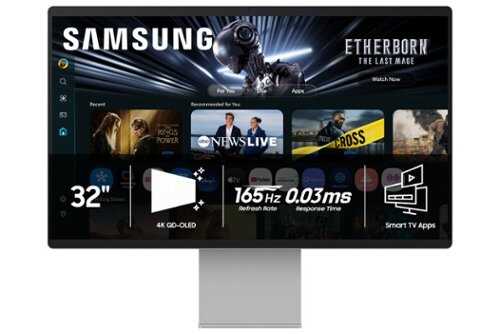 Rent to own 32" M90SF 4K UHD Smart OLED Monitor with Samsung Vision AI, Built In 4K Camera and Speakers, USB-C - Carbon Silver
