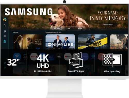 Rent to own Samsung - 32" M80F 4K UHD Smart Monitor with SamsungVision AI, Built In Speakers, USB-C, Ergonomic Stand and SlimFit Camera - Warm White