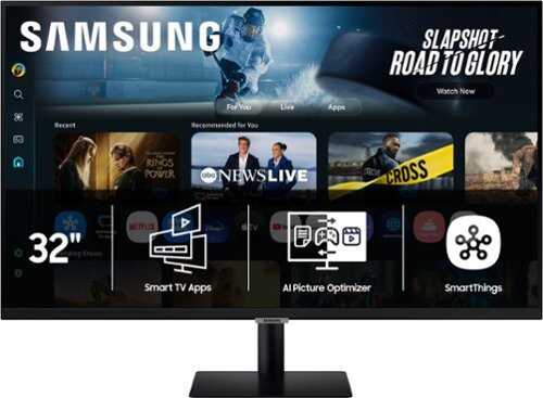 Rent to own 32" M70F 4K UHD Smart Monitor with Samsung Vision AI, Built In Speakers, USB-C - Black
