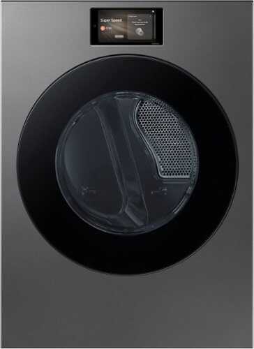 Rent to own Samsung - 7.6 cu. ft. Bespoke AI Ultra Capacity Front Load Electric Dryer with AI Home and AI OptiDry+ - Dark Steel