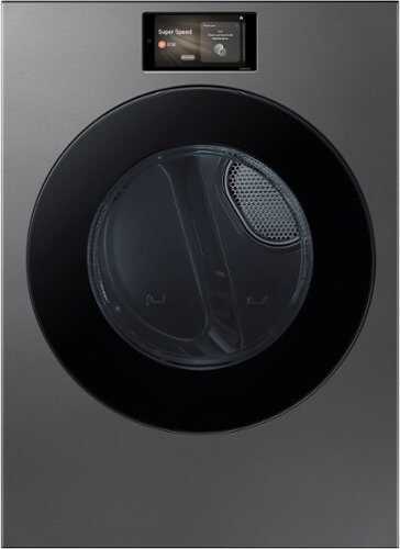 Rent to own Samsung - 7.6 cu. ft. Bespoke AI Ultra Capacity Front Load Gas Dryer with AI Home and AI OptiDry+ - Dark Steel