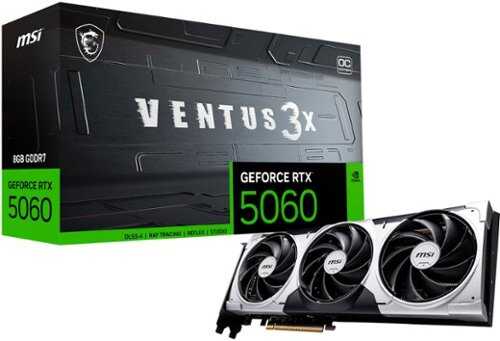 Rent to own MSI - NVIDIA GeForce RTX 5060 8G VENTUS 3X OC 8GB GDDR6 PCI Express Gen 5 Graphics Card - Black