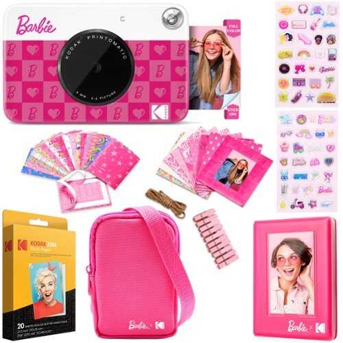 Rent to own Kodak - Printomatic Instant Print Camera + Case, Photo Album, Zink Paper & More -Bundle - Dark Pink