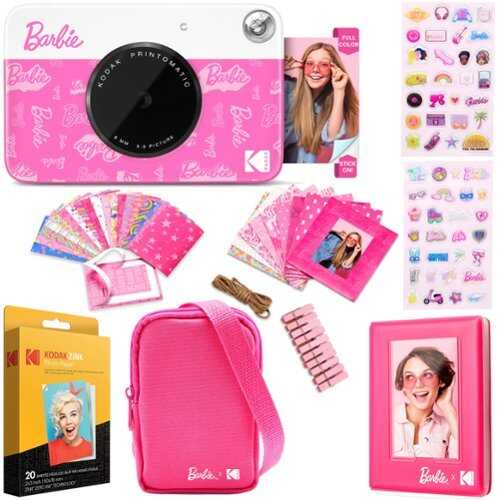 Rent to own Kodak - Printomatic Instant Print Camera + Case, Photo Album, Paper (20 Sheets) & More - Light Pink