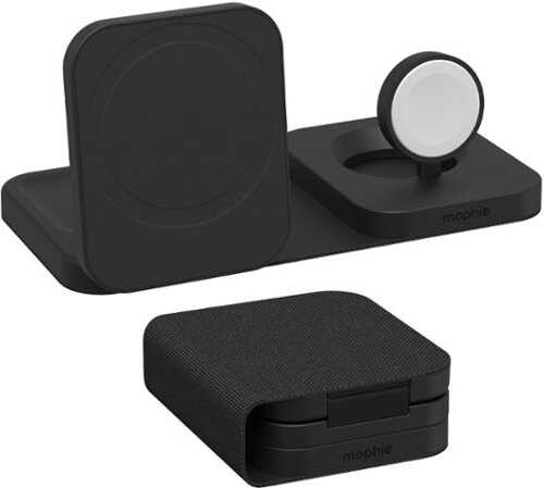 Rent to own mophie - 3-in-1 Wireless Travel Charger for iPhone, AirPods, Apple Watch, and Qi2-Enabled Devices - Black